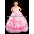 Frete grátis quente! Halter embriodered backless ruffles pageant vestido de bola vestido de menina de flor CWFaf4391